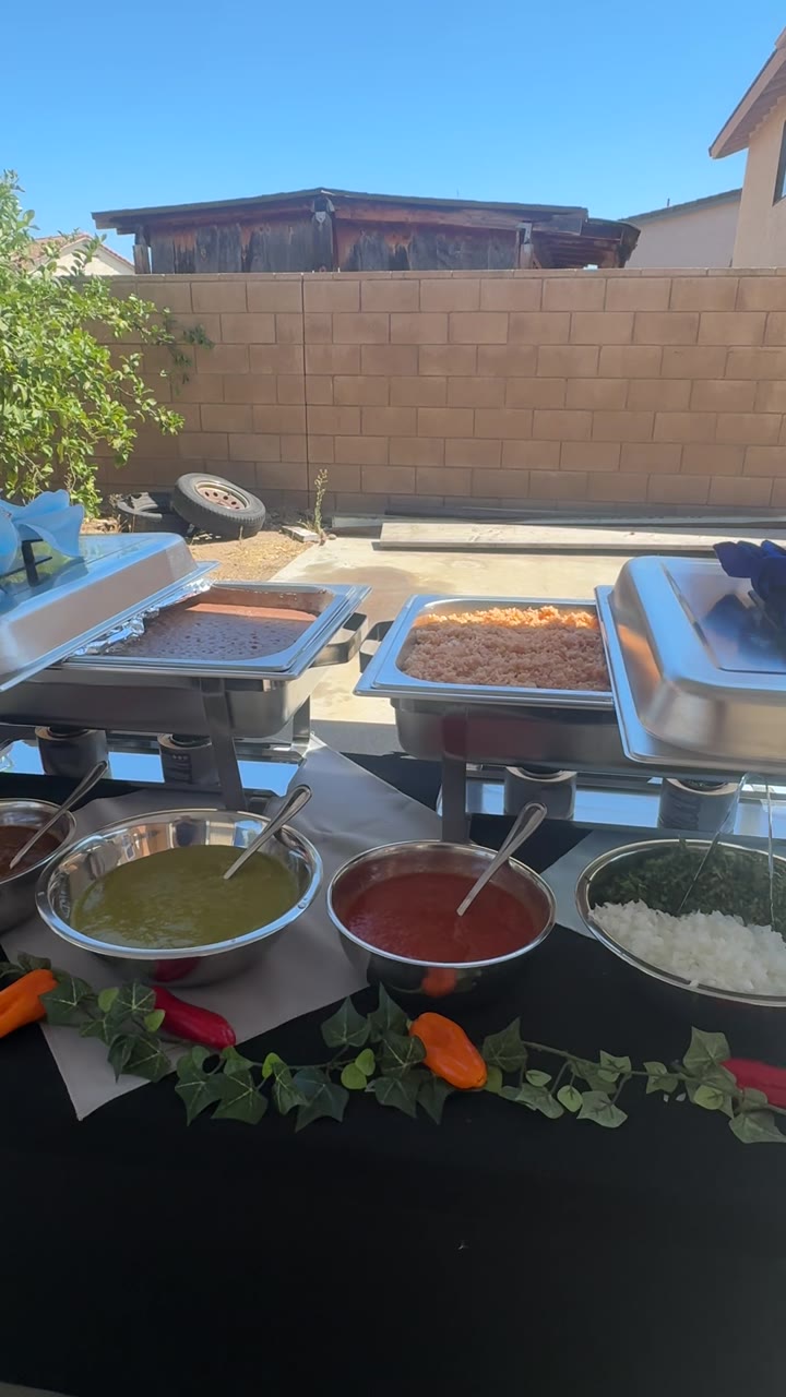 Five house-made salsas, ready for service
